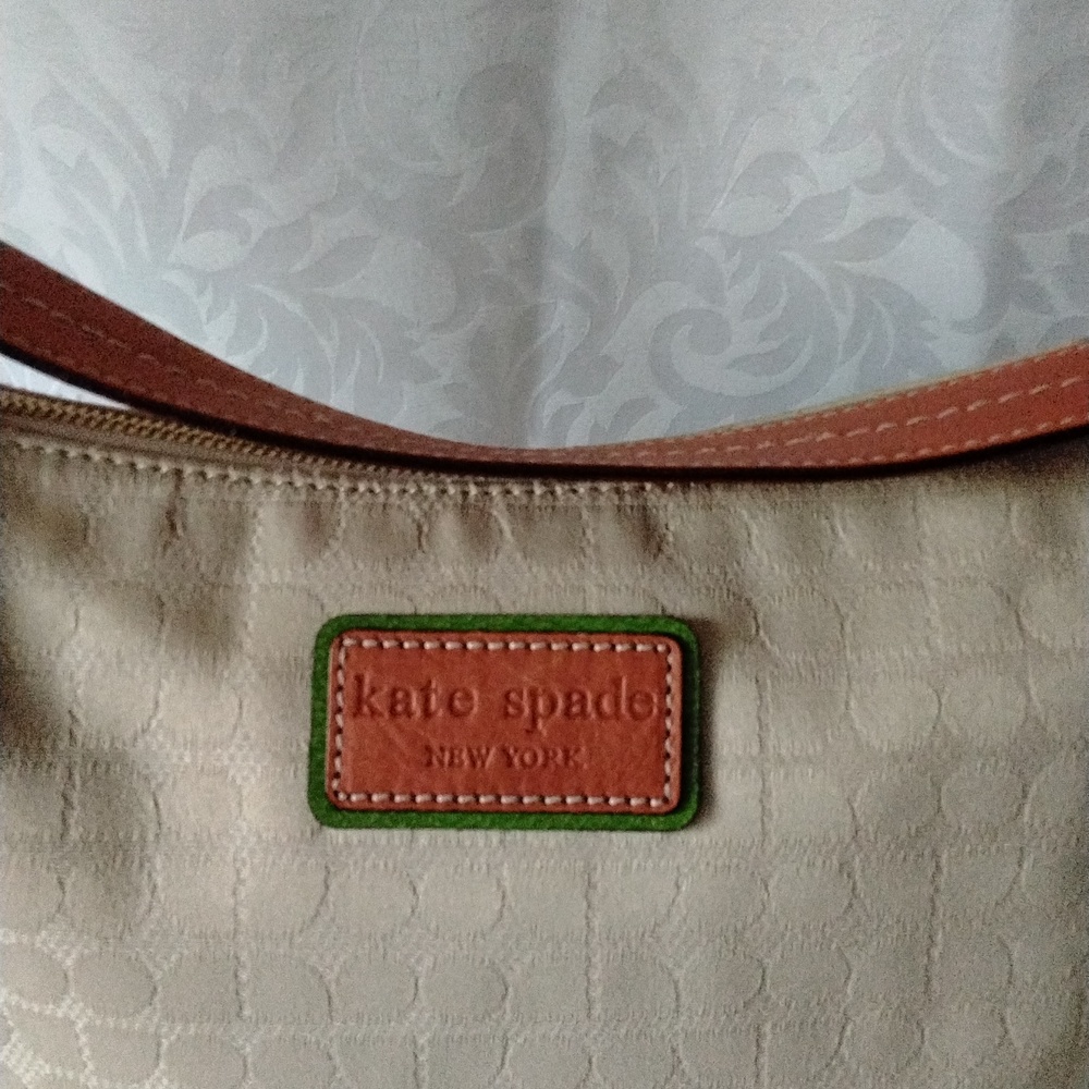Kate Spade Creamy Beige Canvas With Leather Trim Shoulder Bag - Picture 6 of 6